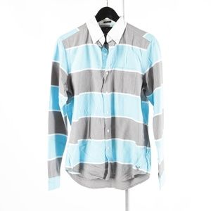 NWT AMERICAN EAGLE – Mens Striped Shirt: XS